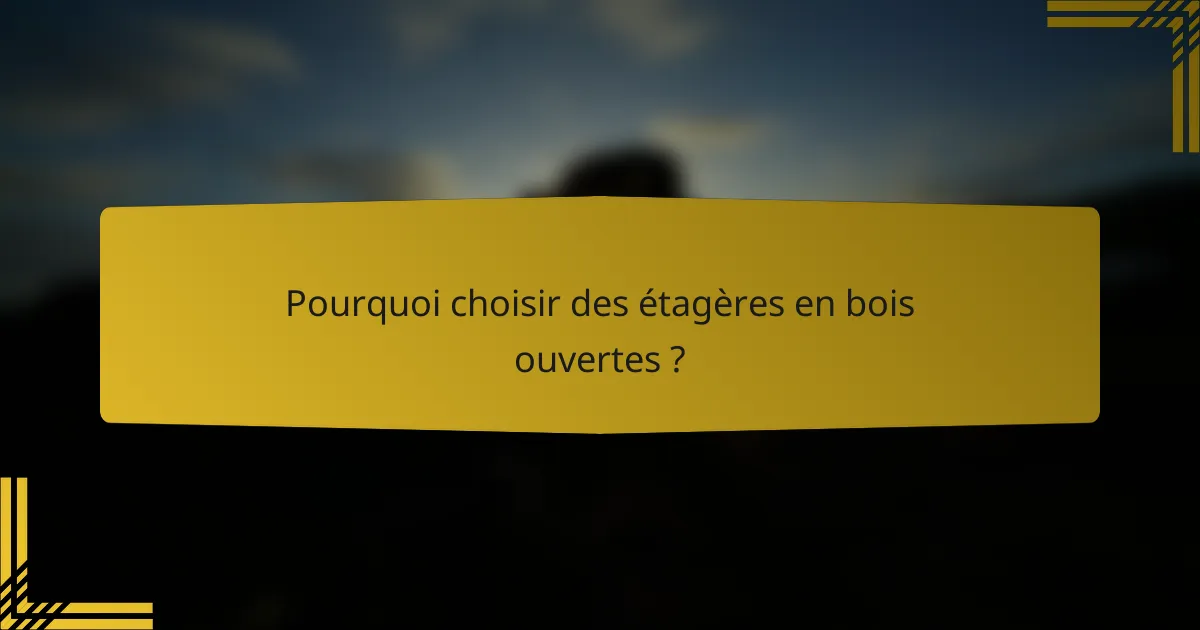 Pourquoi choisir des étagères en bois ouvertes ?