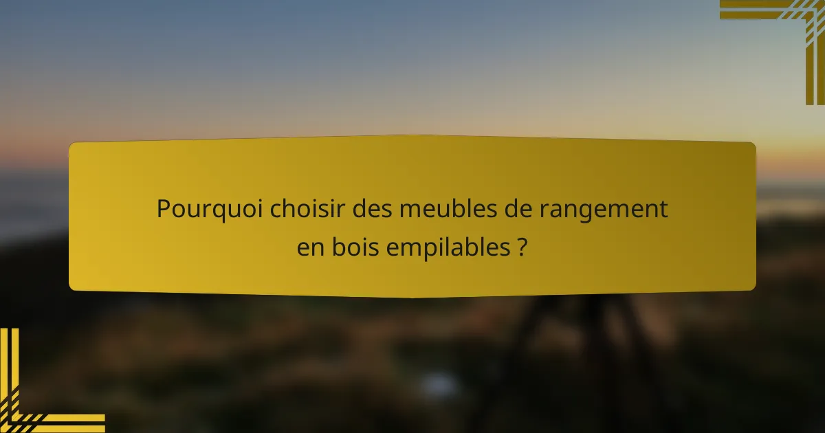 Pourquoi choisir des meubles de rangement en bois empilables ?