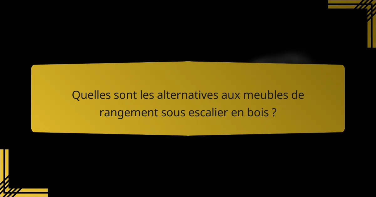 Quelles sont les alternatives aux meubles de rangement sous escalier en bois ?