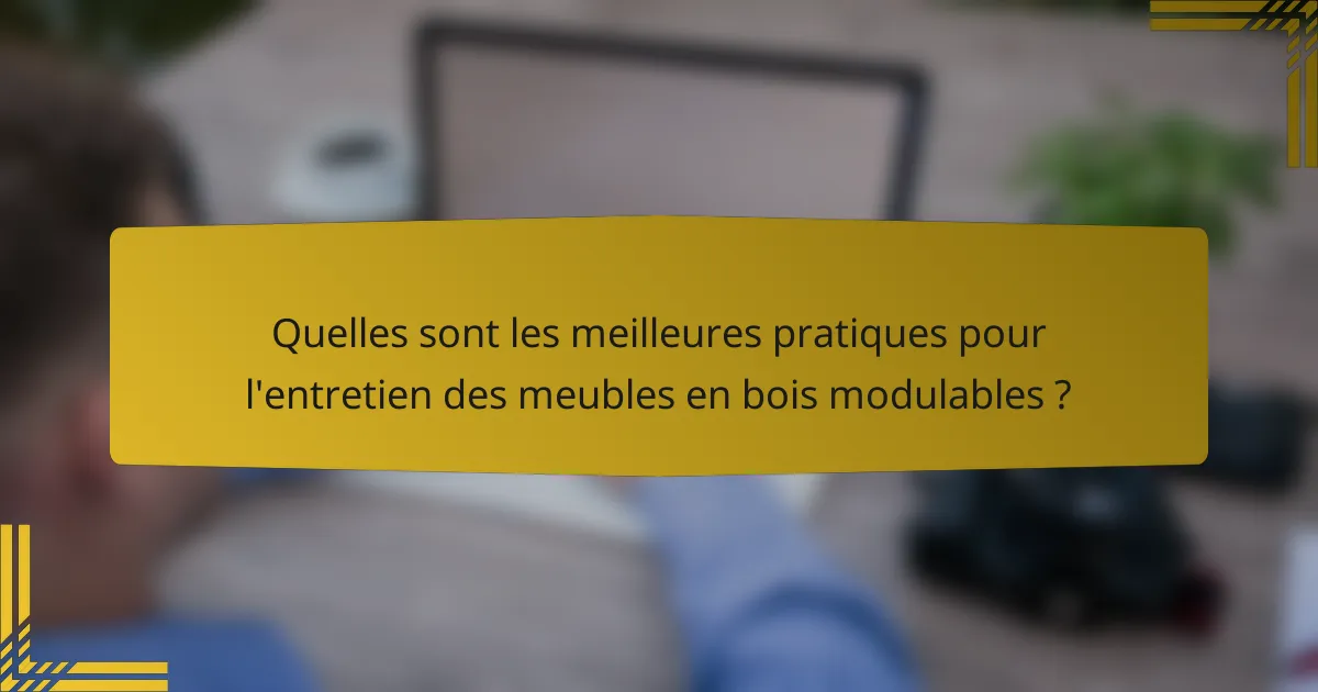 Quelles sont les meilleures pratiques pour l'entretien des meubles en bois modulables ?