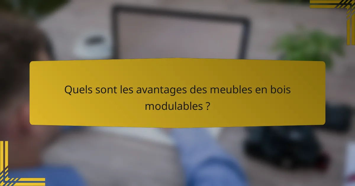 Quels sont les avantages des meubles en bois modulables ?