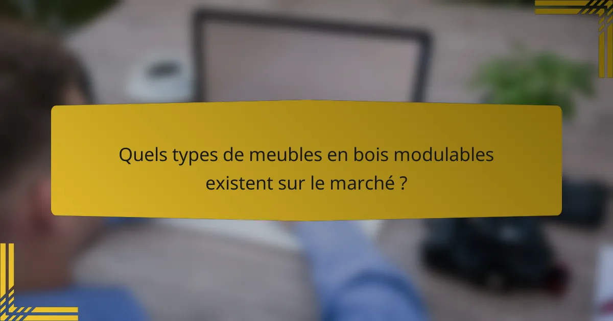 Quels types de meubles en bois modulables existent sur le marché ?